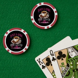 Nur ein Mädchen, das Kaffee liebt Pokerchips