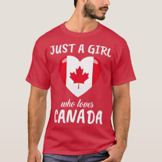 Nur ein Mädchen, das Kanada Liebe T-Shirt