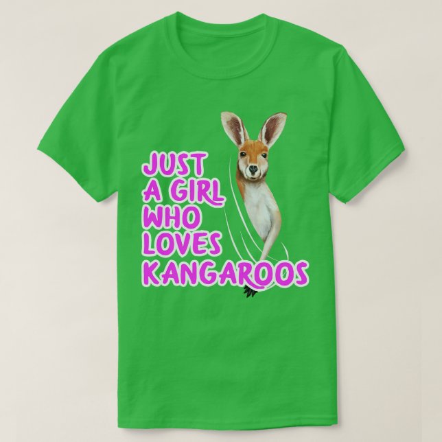 Nur ein Mädchen, das Kangaroos Lieben T-Shirt (Design vorne)