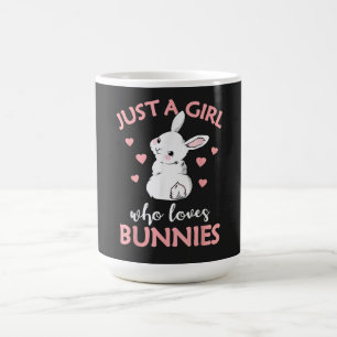 Nur ein Mädchen, das Kaninchen-Hasen liebt Kaffeetasse