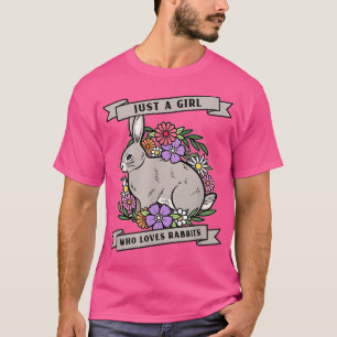 Nur ein Mädchen, das Kaninchen Liebe, sonnig mit B T-Shirt