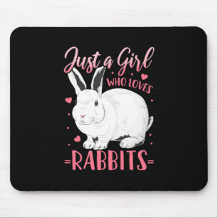 Nur ein Mädchen, das Kaninchen Lieben Mousepad