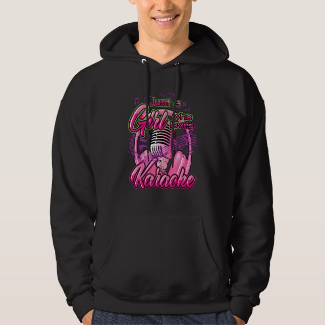 Nur ein Mädchen, das Karaoke Lieben Hoodie (Vorderseite)