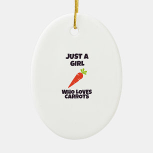 Nur ein Mädchen, das Karotten  Keramik Ornament