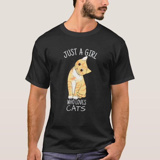 Nur ein Mädchen, das Katzen für Katzen Liebe T-Shirt (Vorderseite)