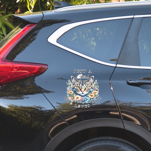 Nur ein Mädchen, das Katzen Liebe Aufkleber (Auto Seite)