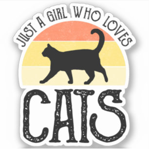 Nur ein Mädchen, das Katzen liebt Aufkleber