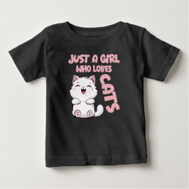 Nur ein Mädchen, das Katzen liebt Baby T-shirt