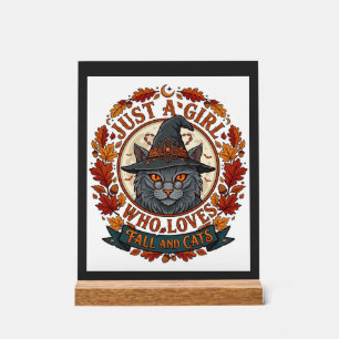 Nur ein Mädchen, das Katzen liebt, Halloween-Hexe, Acrylschild