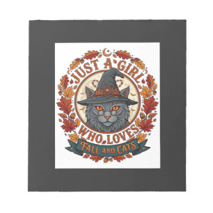 Nur ein Mädchen, das Katzen liebt, Halloween Hexe Notizblock