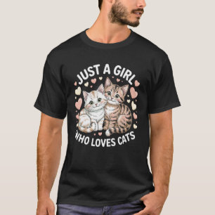 Nur ein Mädchen, das Katzen liebt, lustige Katzenl T-Shirt