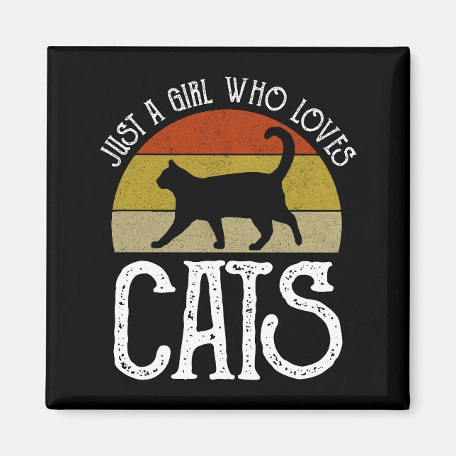 Nur ein Mädchen, das Katzen liebt Magnet (Vorne)