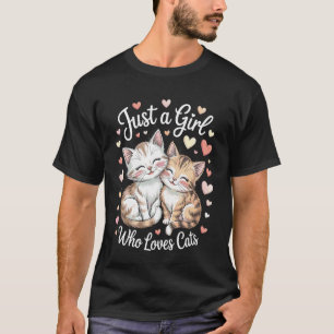 Nur ein Mädchen, das Katzen liebt Miauen-Rudels Ka T-Shirt