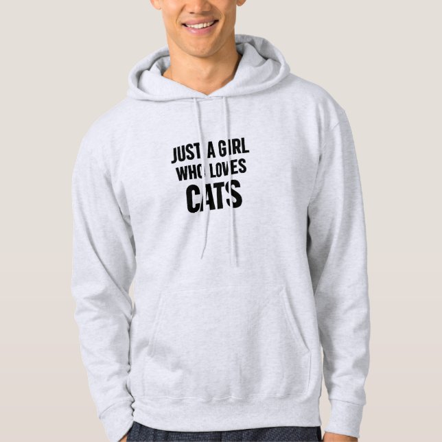Nur ein Mädchen, das Katzen liebt – Minimal Liebe  Hoodie (Vorderseite)