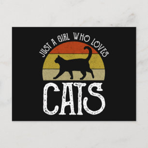 Nur ein Mädchen, das Katzen liebt Postkarte