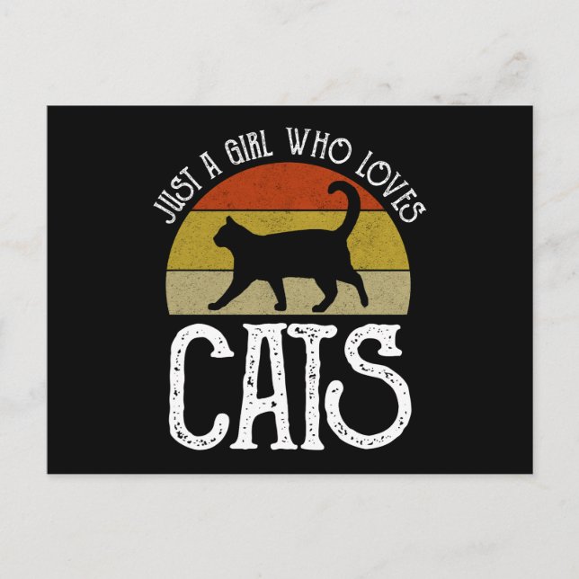 Nur ein Mädchen, das Katzen liebt Postkarte (Vorderseite)