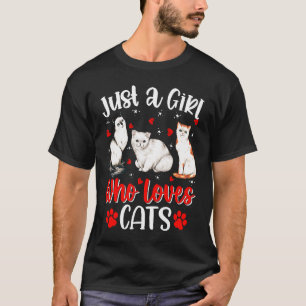 Nur ein Mädchen, das Katzen liebt Süße Katze Kätzc T-Shirt