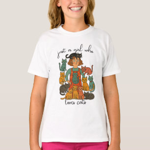 Nur ein Mädchen, das Katzen liebt - Süße Katzenlie T-Shirt