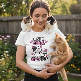 Nur ein Mädchen das Katzen liebt Süßes Kätzchen T- T-Shirt