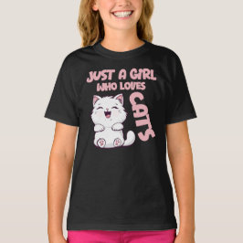 Nur ein Mädchen, das Katzen liebt T-Shirt