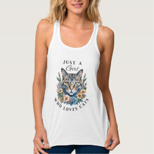 Nur ein Mädchen, das Katzen liebt  Tank Top