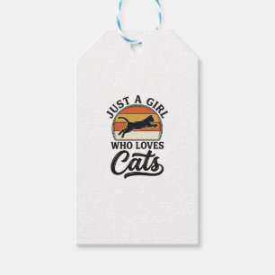 Nur ein Mädchen, das Katzen Retro Vintage Katzen-D Geschenkanhänger