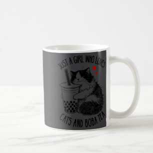 Nur ein Mädchen, das Katzen und Boba-Tee liebt Rag Kaffeetasse