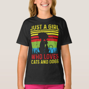 Nur Ein Mädchen, Das Katzen Und Hunde Liebt T-Shirt