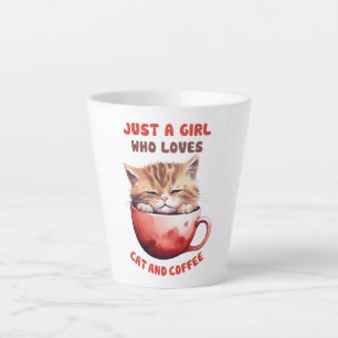 Nur ein Mädchen, das Katzen und Kaffee Liebe (2) Milchtasse
