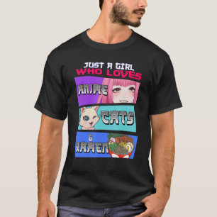 Nur ein Mädchen, das Katzen und Ramen liebt, Otaku T-Shirt