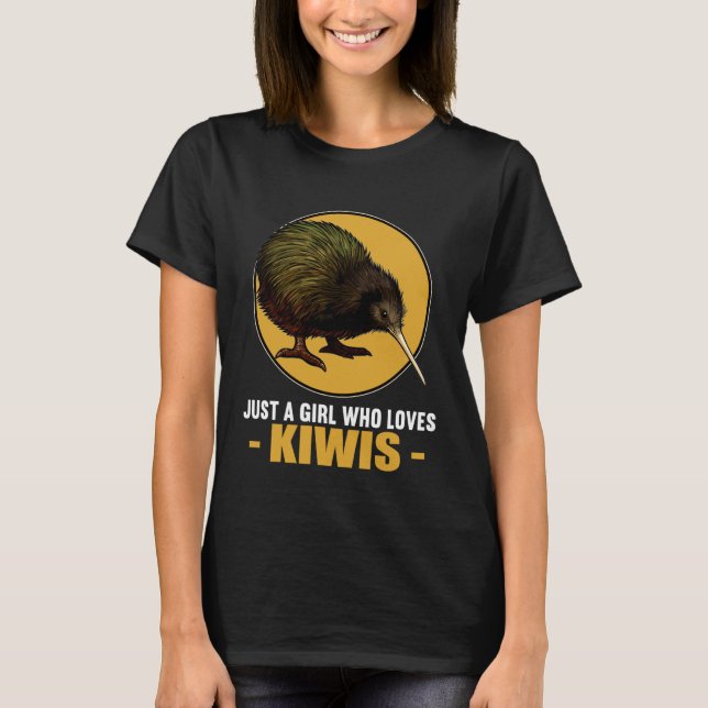 Nur ein Mädchen das Kiwis Kiwi liebt T-Shirt (Vorderseite)