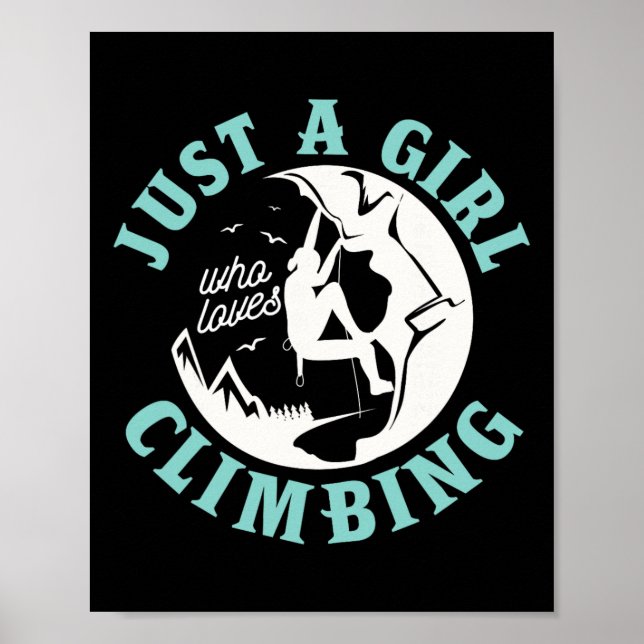 Nur ein Mädchen, das Klettern für einen Boulderer  Poster (Vorne)