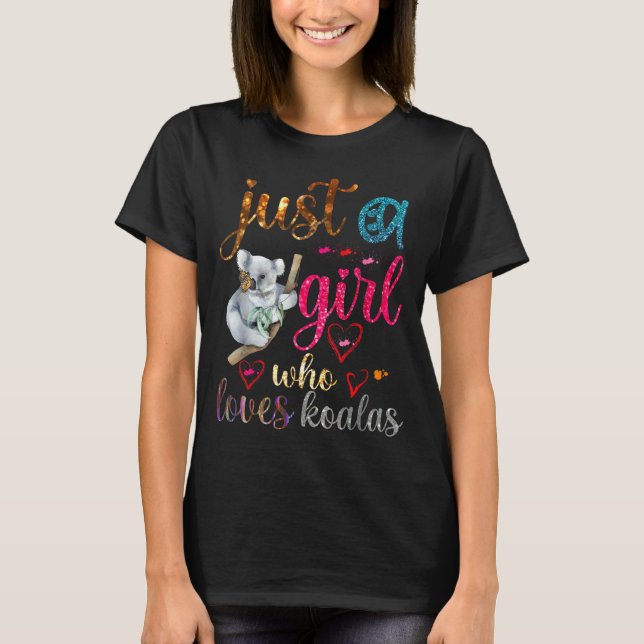 Nur ein Mädchen, das Koala-Bär-Vater-Mutter-Junge- T-Shirt (Vorderseite)
