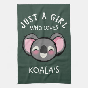 Nur ein Mädchen, das Koalas Liebe Geschirrtuch