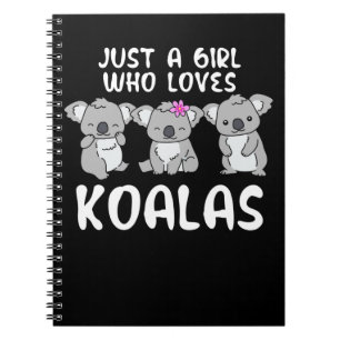 Nur ein Mädchen, das Koalas Liebe hat, spendet Ko Notizblock