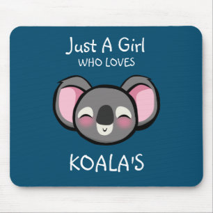 Nur ein Mädchen, das Koalas Liebe Mousepad