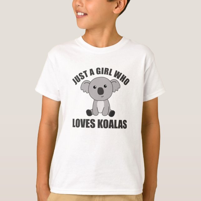 Nur ein Mädchen, das Koalas Liebe - Niedlich Koala T-Shirt (Vorderseite)