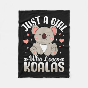 Nur ein Mädchen, das Koalas liebt Süßes lustiges K Fleecedecke