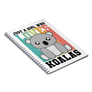 Nur ein Mädchen, das Koalas Niedlich Koala Liebe t Notizblock