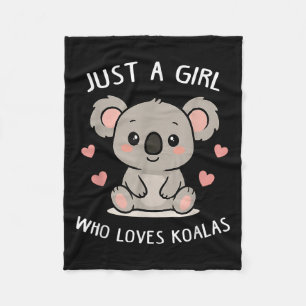 Nur ein Mädchen, das Koalas Niedlichen Funny Koala Fleecedecke