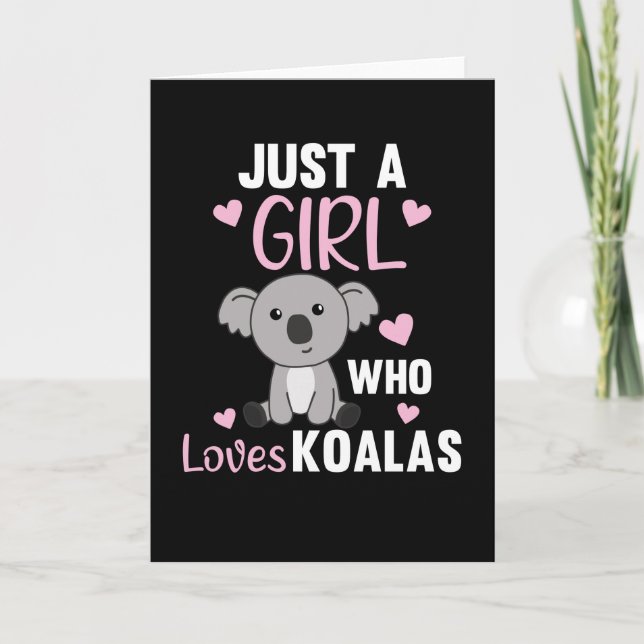 Nur ein Mädchen, das Koalas Niedlichen Koala-Bär L Karte (Vorderseite)