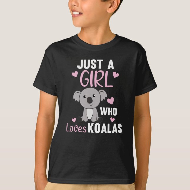 Nur ein Mädchen, das Koalas Niedlichen Koala-Bär L T-Shirt (Vorderseite)