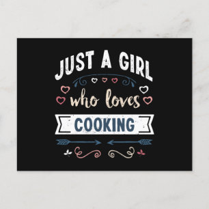 Nur ein Mädchen, das Kochen liebt Lustige Geschenk Postkarte