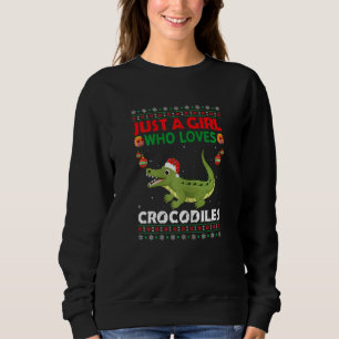 Nur ein Mädchen, das Krokodile zum Weihnachtsfest Sweatshirt