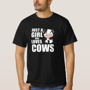 Nur ein Mädchen, das Kühe-Farm-Kalb Liebe T-Shirt