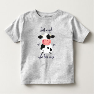 Nur ein Mädchen, das Kühe ! Herz und Holstein Kleinkind T-shirt
