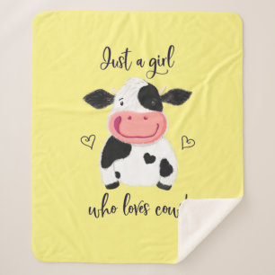 Nur ein Mädchen, das Kühe ! Herz und Holstein Sherpadecke