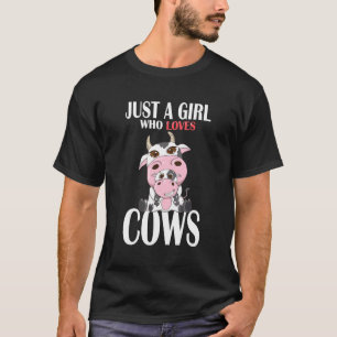 Nur ein Mädchen, das Kühe Kühe Babykuh Kalb Kuh li T-Shirt