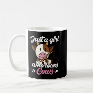 Nur ein Mädchen, das Kühe Liebe Bauer Fischen Kuh Kaffeetasse