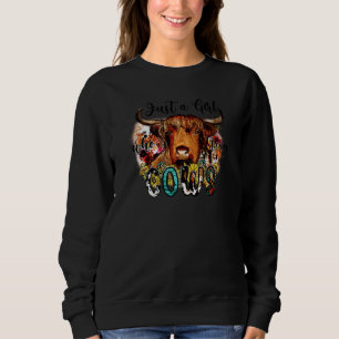 Nur ein Mädchen, das Kühe Liebe Bull Cow Sonnenblu Sweatshirt